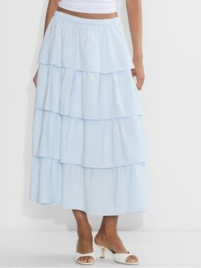 Aritzia Wilfred Light Blue Volume Glimmer Volume Skirt 4894